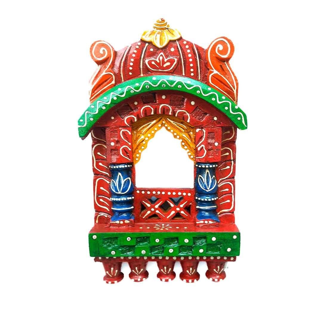 Handcrafted Wooden Traditional Hand Painted Wall Hanging Jharokha for Wall Decor