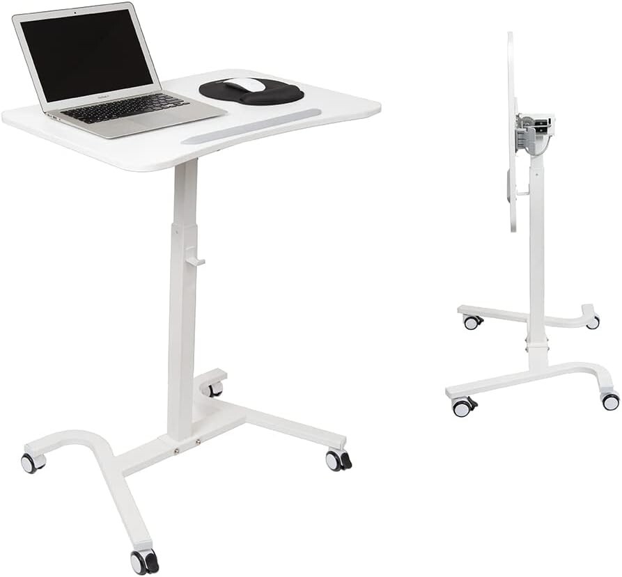 Adjustable Mobile Sit-Stand Workstation Laptop Desk Cart