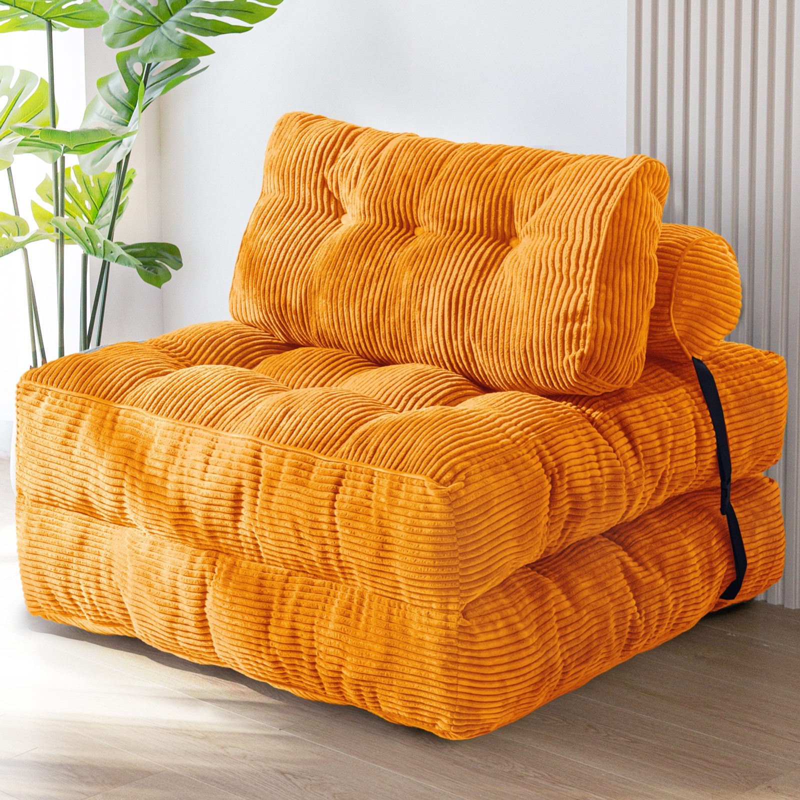 Folding Sofa Bed, Convertible Sleeper Chair with Pillow Comfy Floor Sofa Lounge