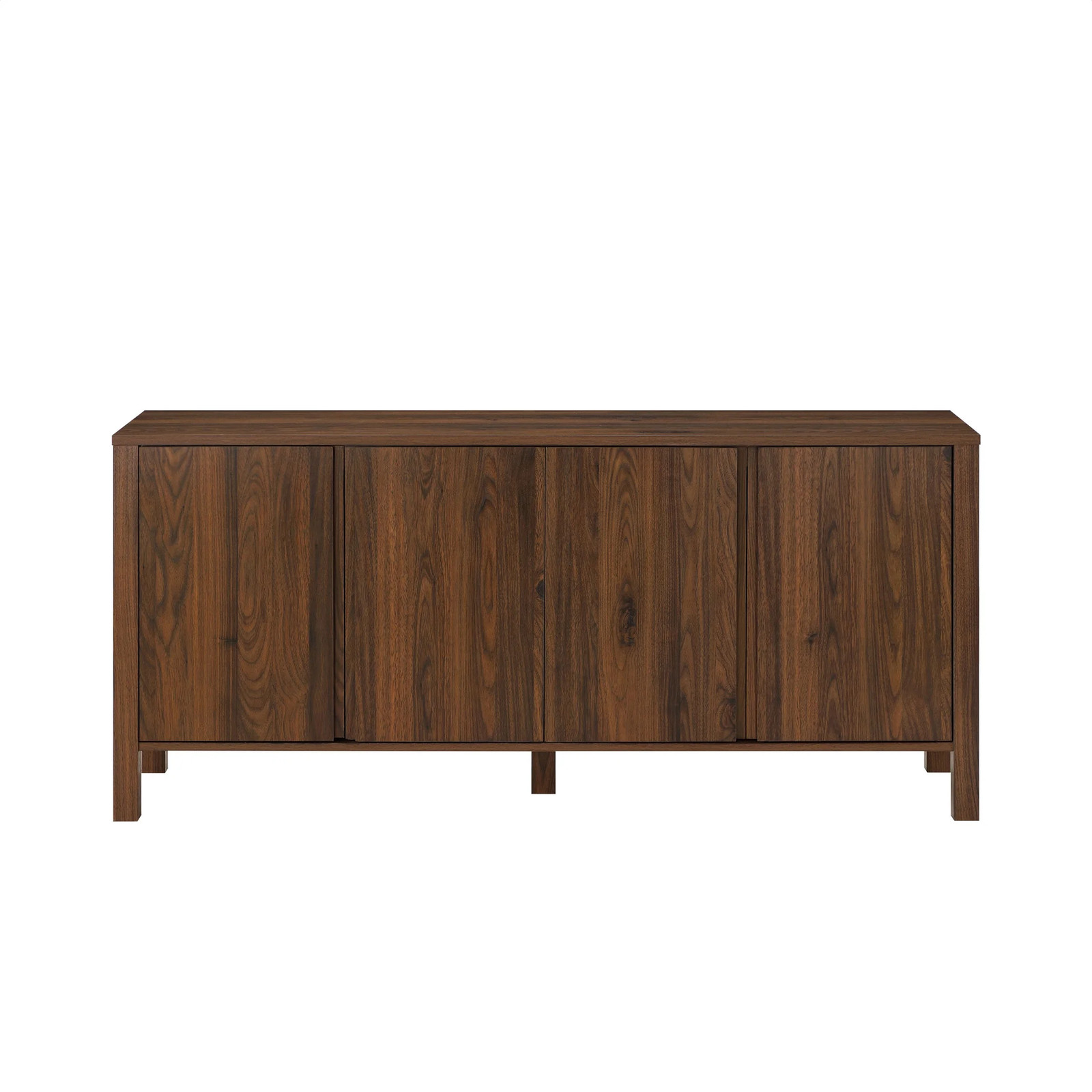 4-Door TV Console for Tv’S up to 65”, Canyon Walnut Finish