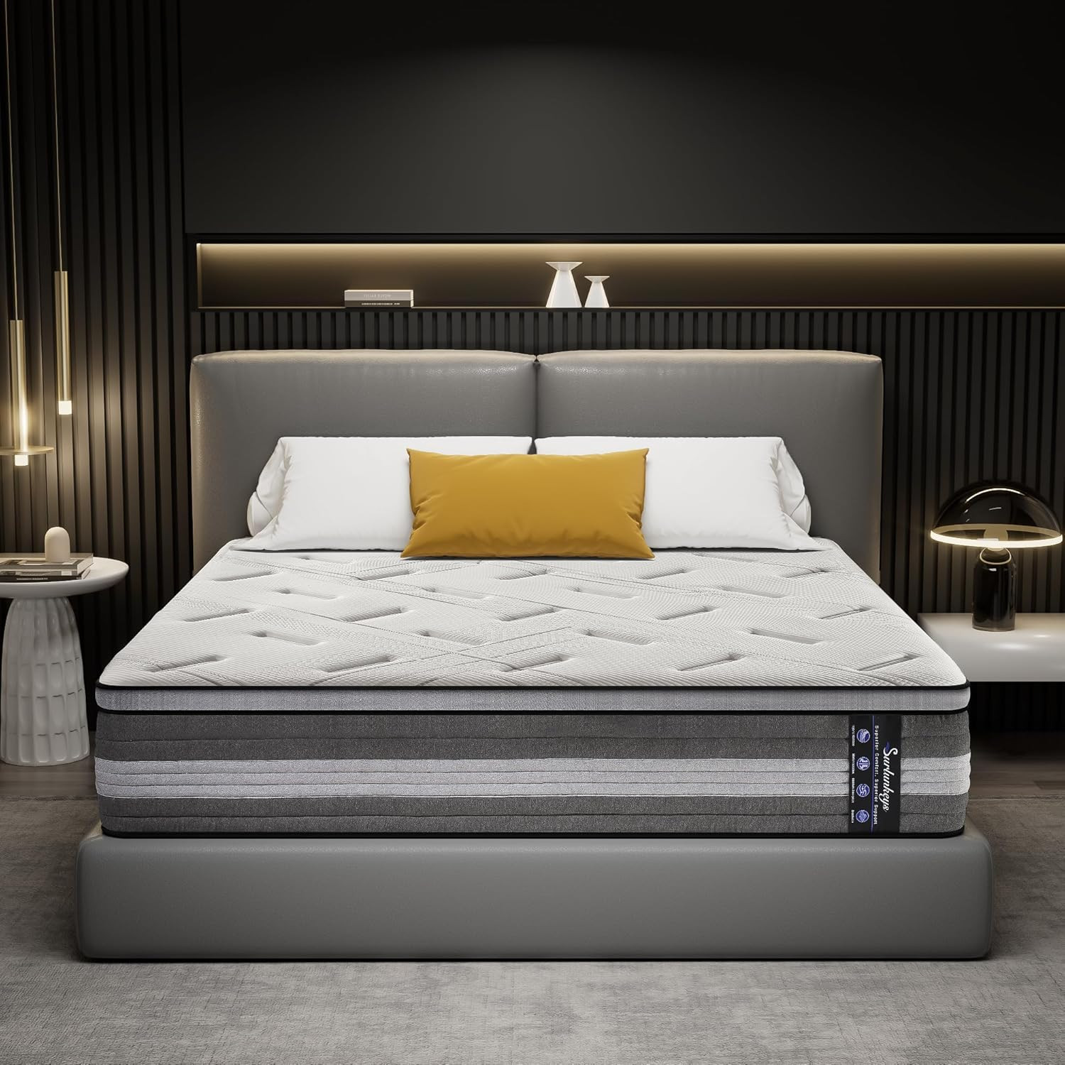 King Size 14″ Hybrid Mattress – Medium Firm with Memory Foam & Pocket Springs