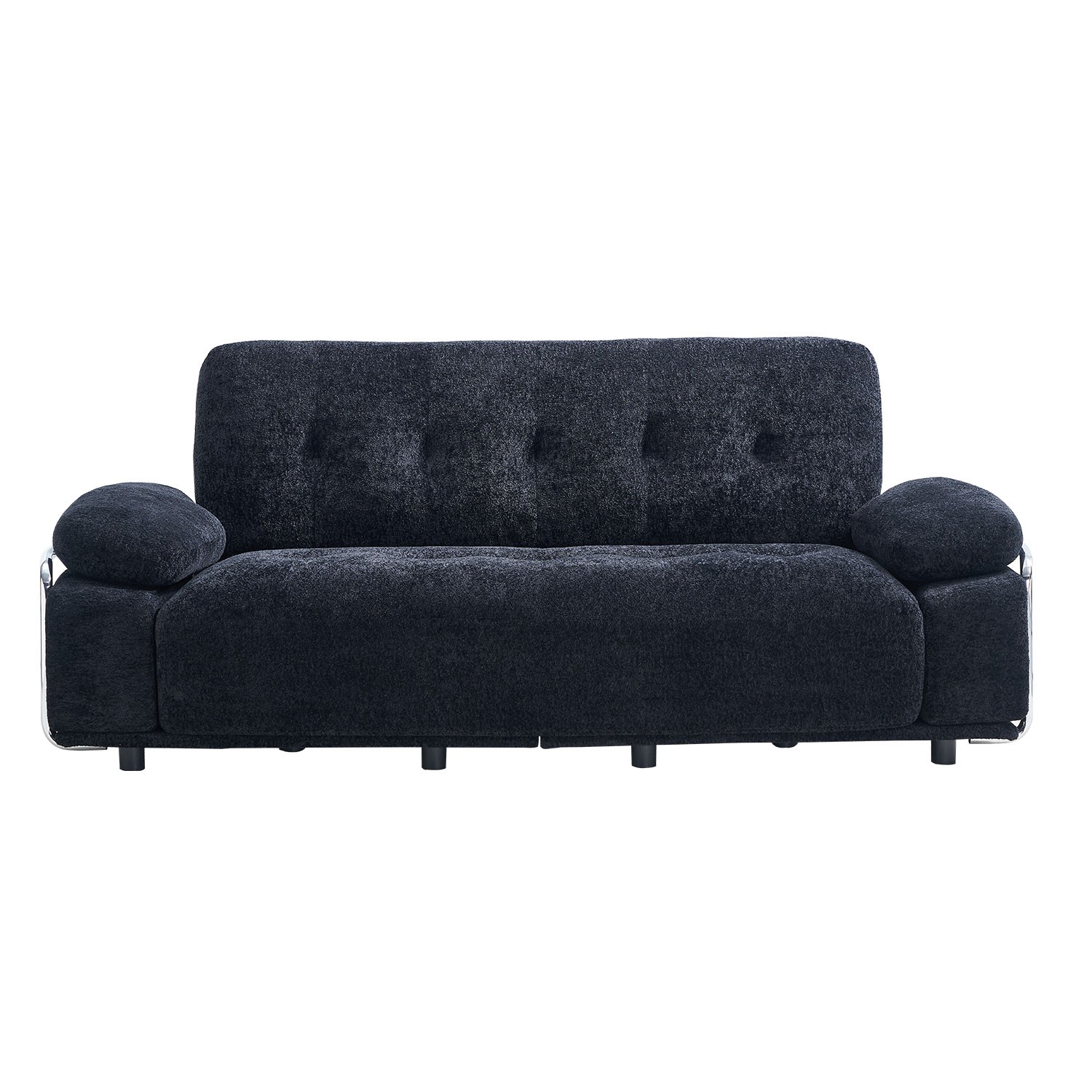 Modern Sofa 88.98″ Wide Chenille Fabric Black Cushion Back
