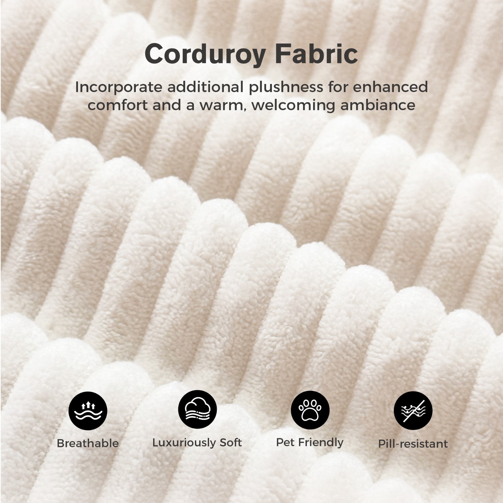 Modular Sectional Sofa Corduroy Cloud Couch with Chaise and Cushion 6/5/4/1-Seat
