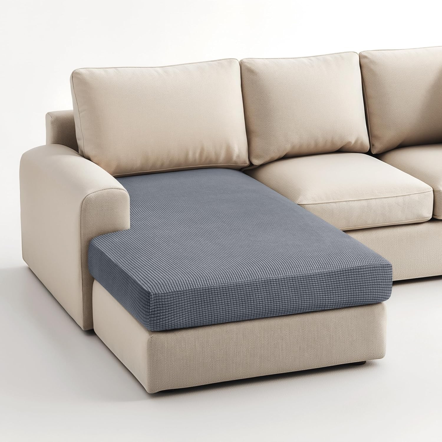 Stretch Couch Cushion Covers Waterproof Sofa Seat Slipcover Light Grey Large
