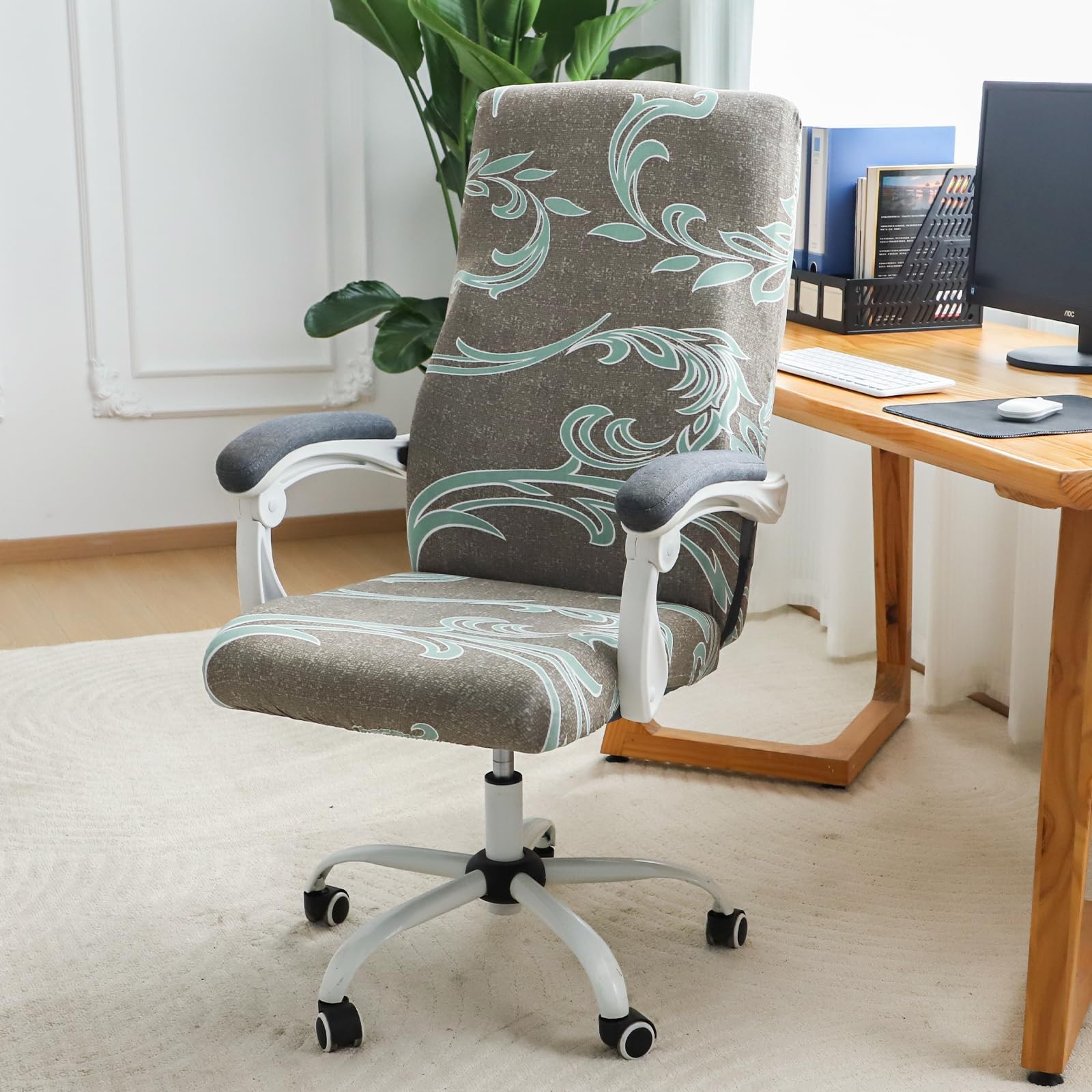 Patterned Large Office Chair Cover Stretch Printed Computer Armchair Slipcove…