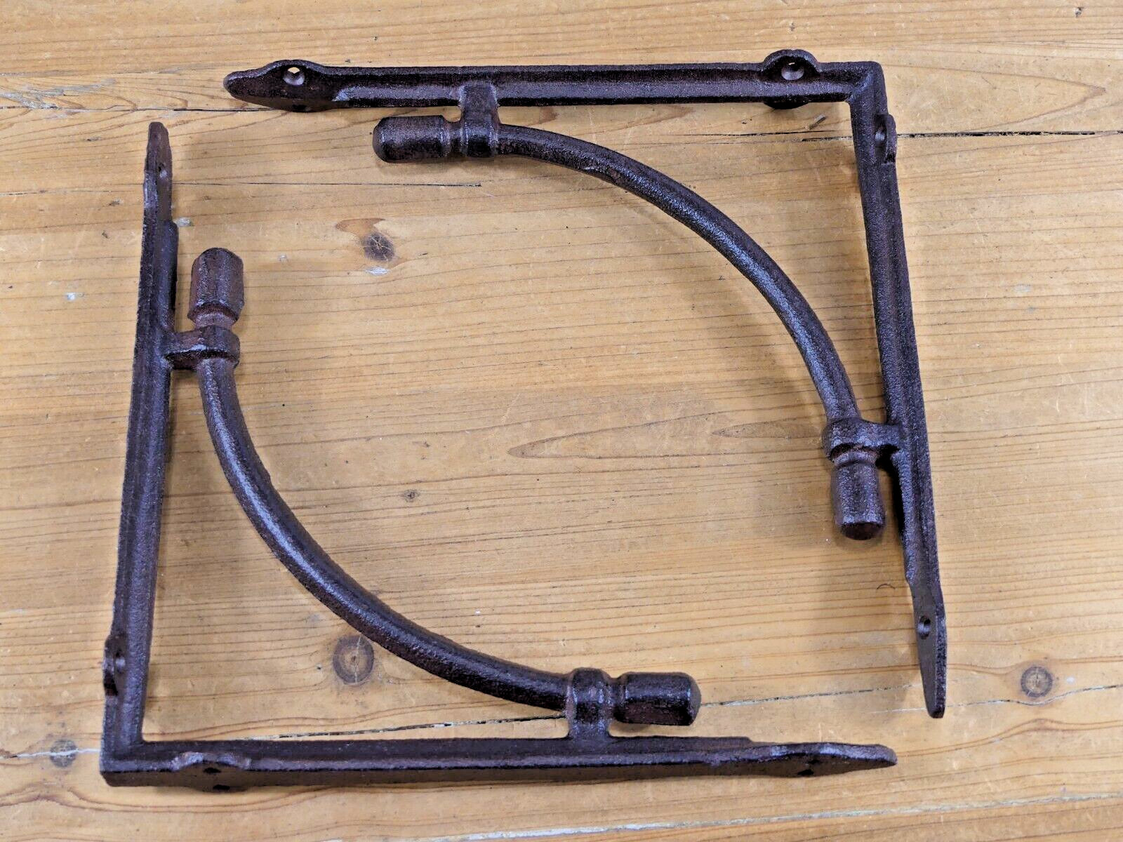 8 LARGE Shelf Brackets Corbels Wall Cast Iron Rustic Farmhouse 10″ X 10″ !!