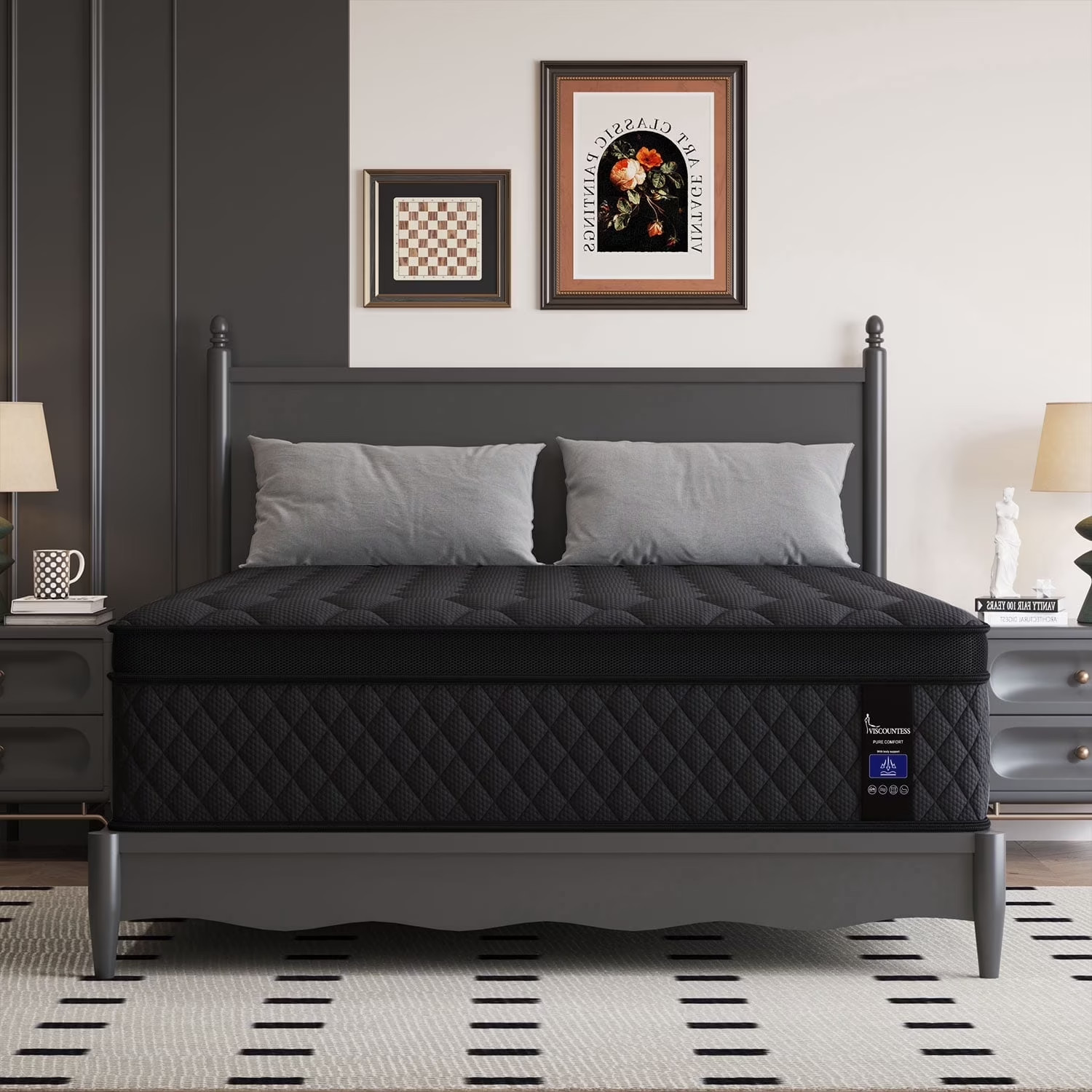 14″ Colchones Queen Size De Espuma 14 Pulgadas Gel Memory Foam Hybrid Mattress
