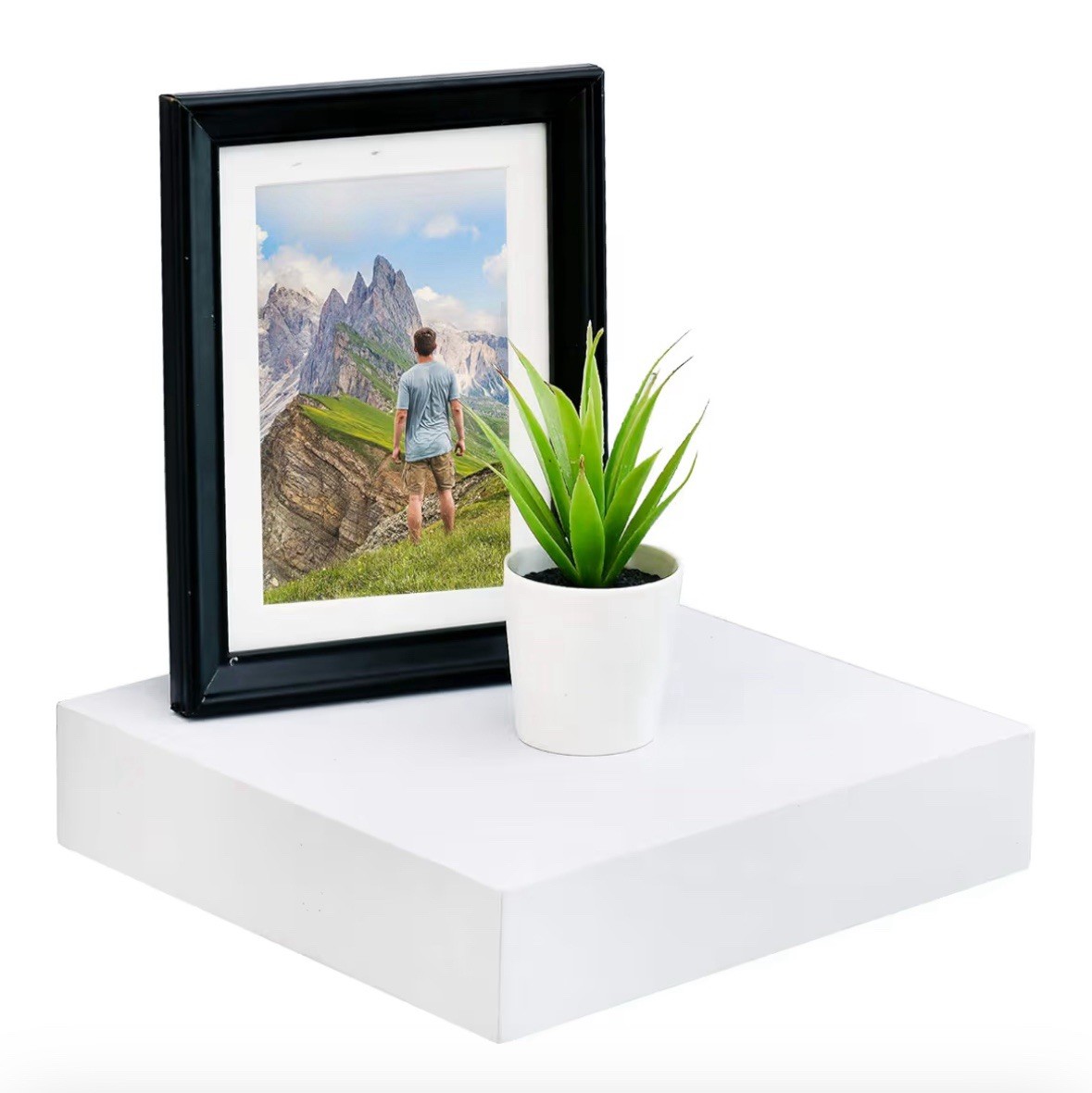 Floating Shelf White Wall Mounted 2in x 9.25in x 9.25in WSV118-100
