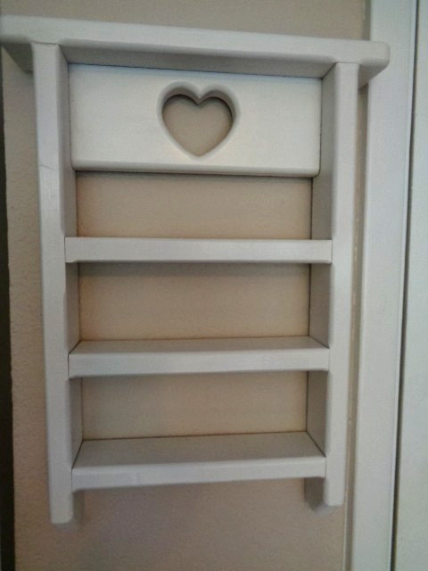 VTG. White Painted Wood Wall Shelf 2 ” deep 15 12 ” long