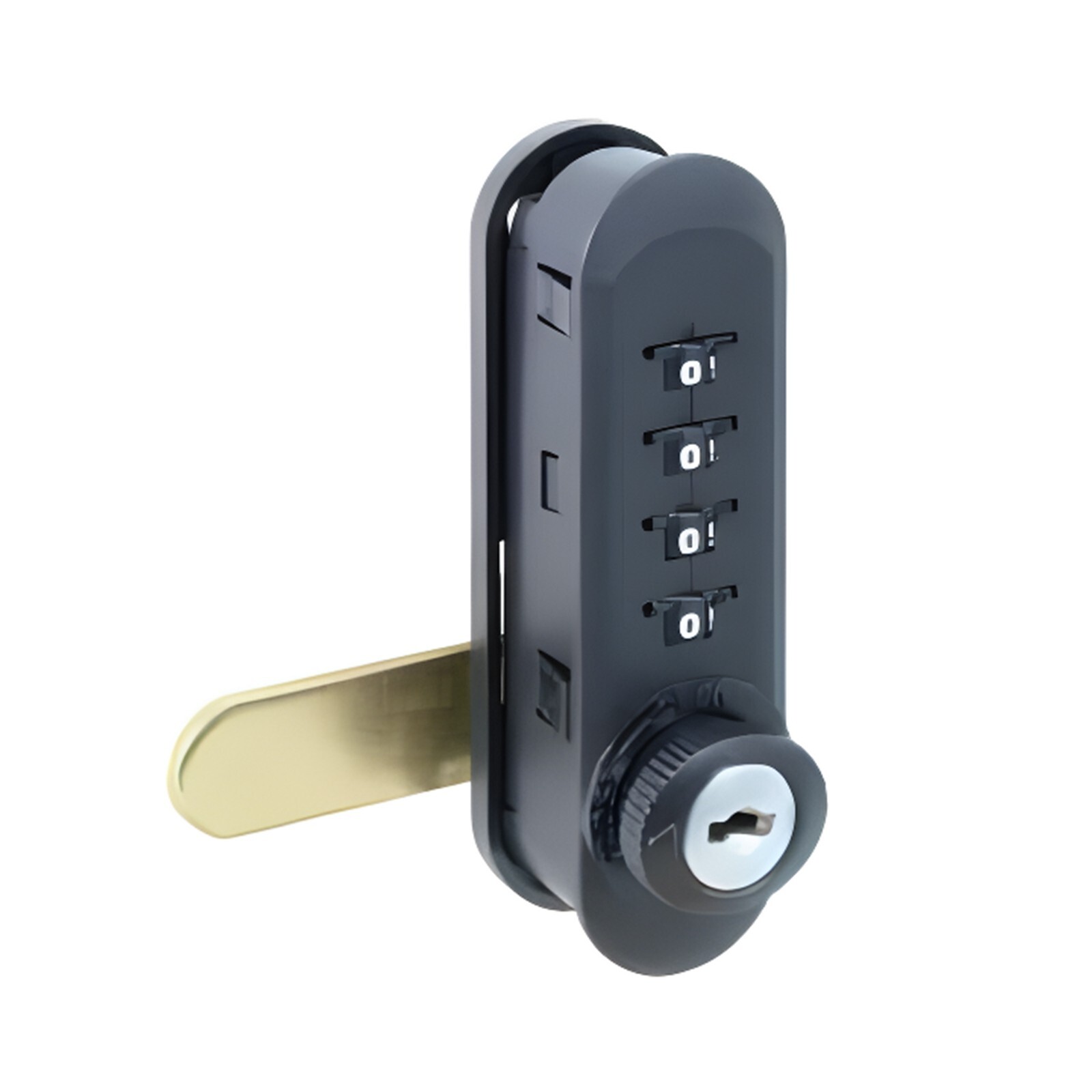 Cabinet Locker 4-Digit Dial Combination Lock Vertical Mount Black