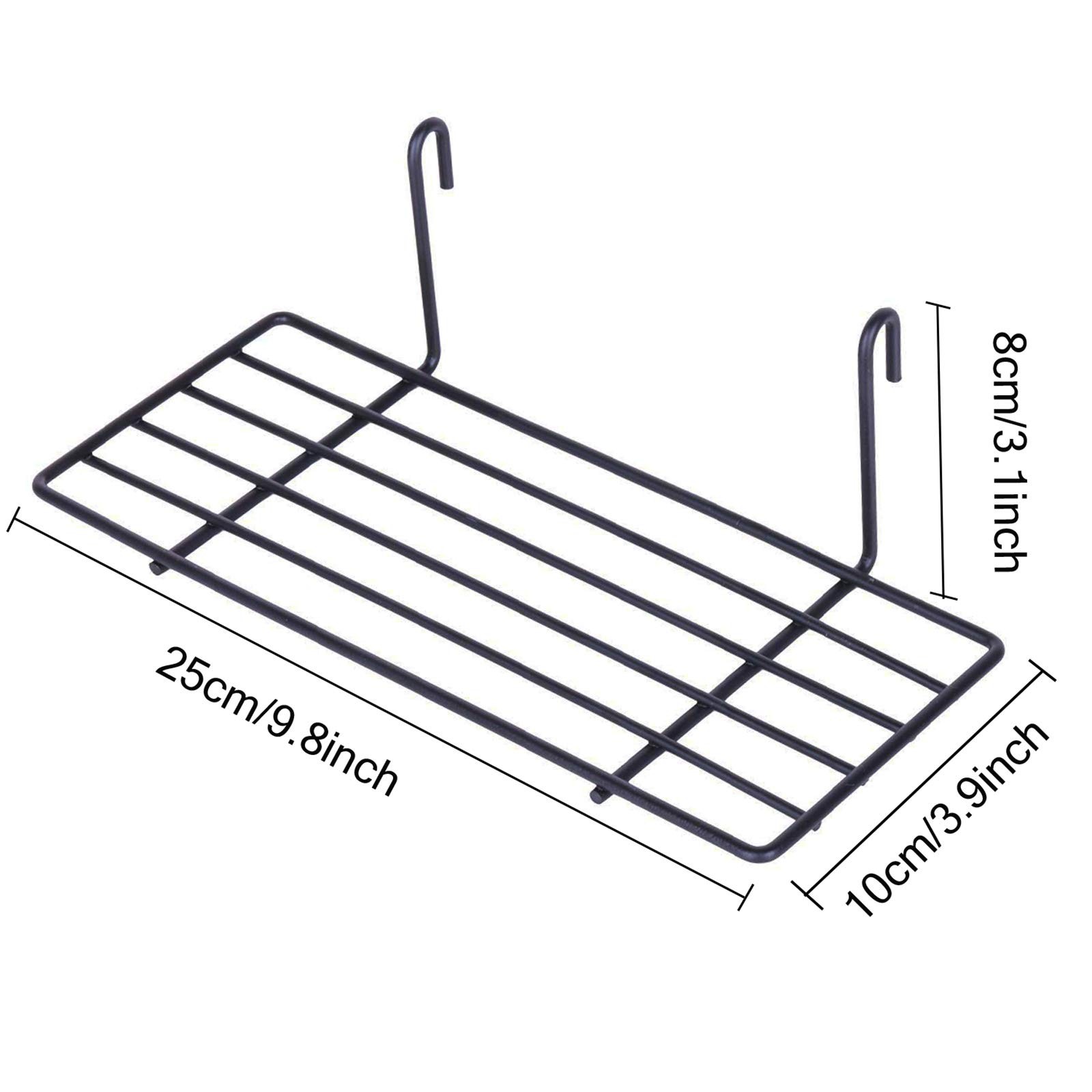 Black Grid Wall Basket Wall Grid Panel Accessories Wire Straight Shelf Hook