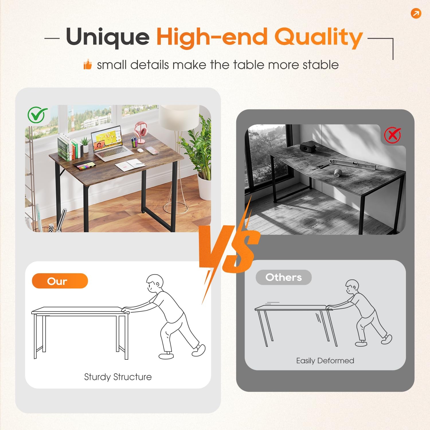 PayLessHere | 32 Inch Computer Desk | Brown | Office with 32 Inch,