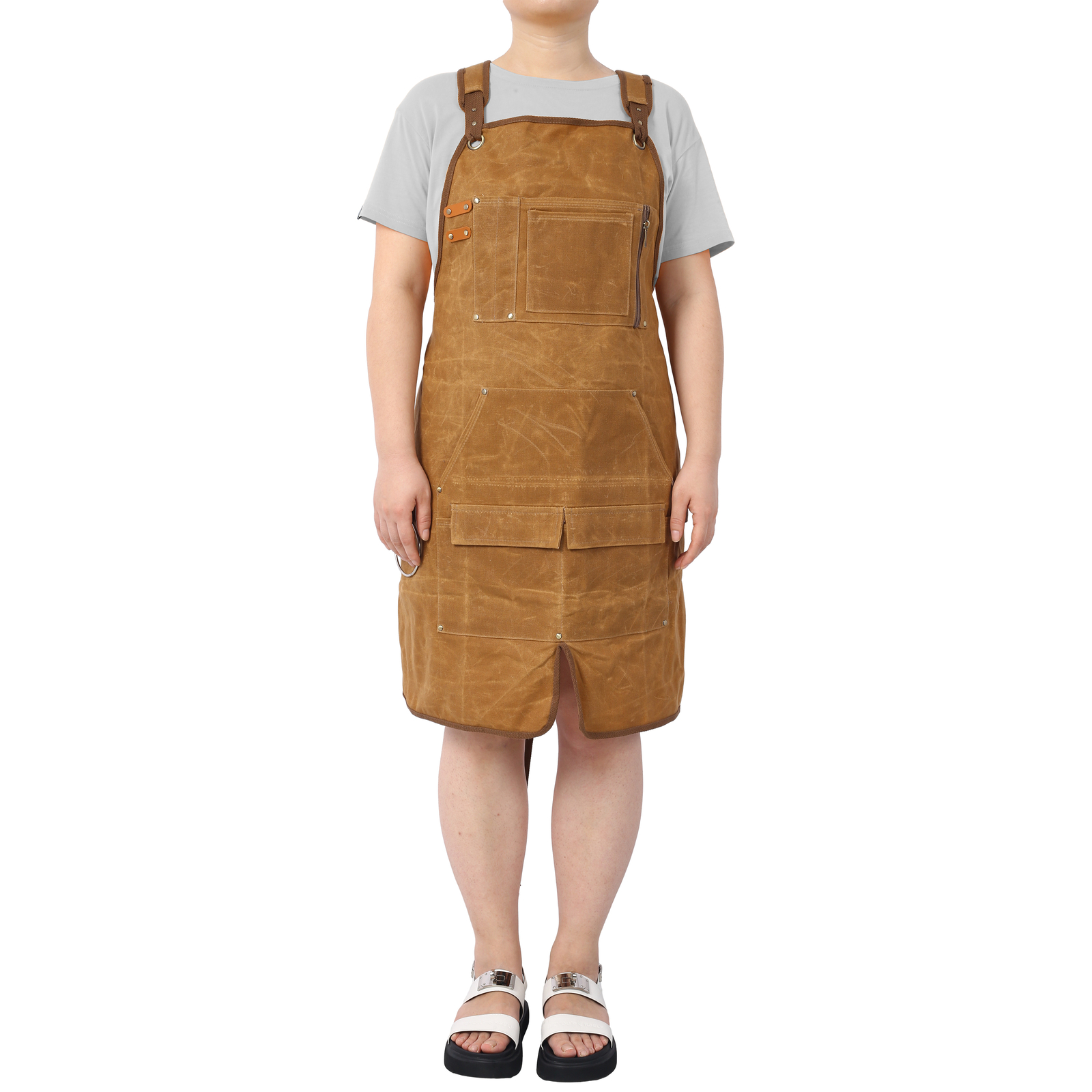 Long Heavy Duty Waxed Canvas Tool Apron Carpenter Aprons Woodworking Aprons Carp