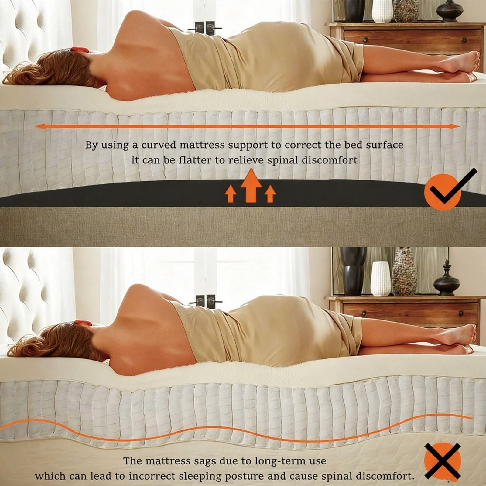 47 Inch Sagging Mattress Support Fix Sinking Bed Foam Insert Pad 47x25x2 Inch