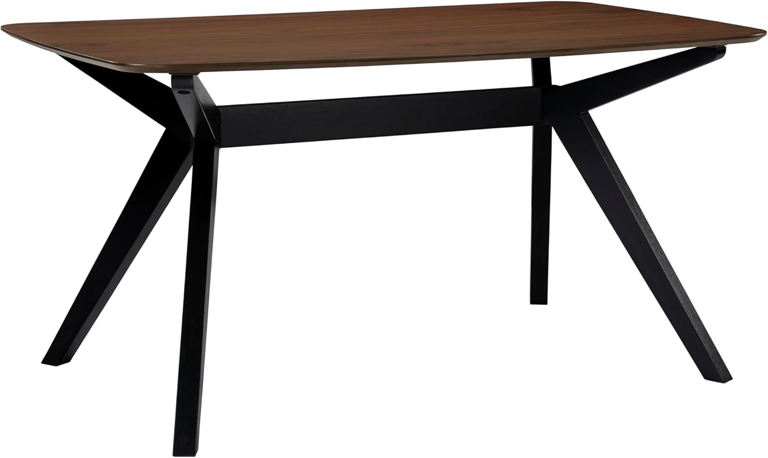Arley Solid Wood Dining Table for 4 – Modern Walnut Brown & Black Design