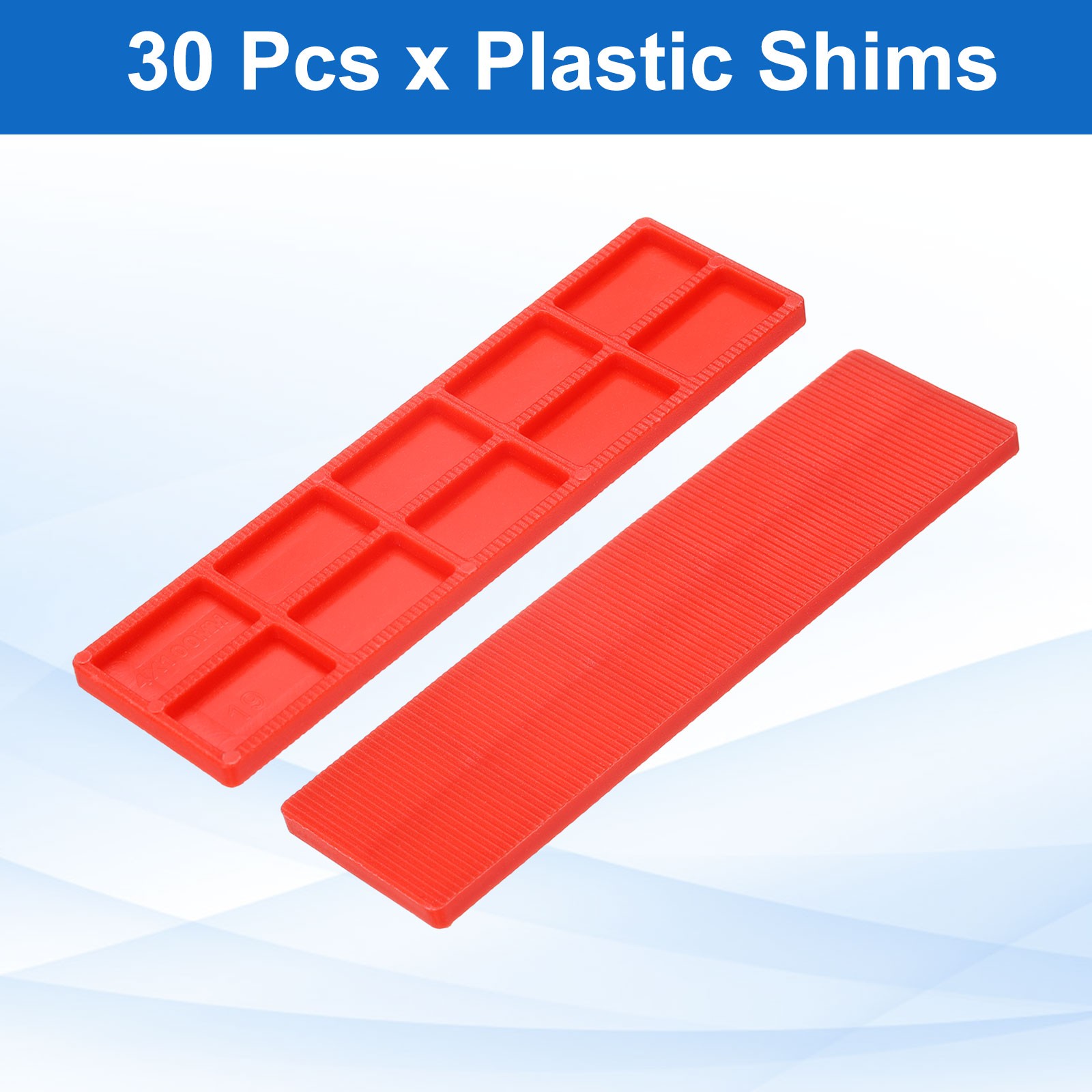 30Pcs Plastic Flat Shims for Leveling 4mm(5/32″) Structural Tile Shims Red
