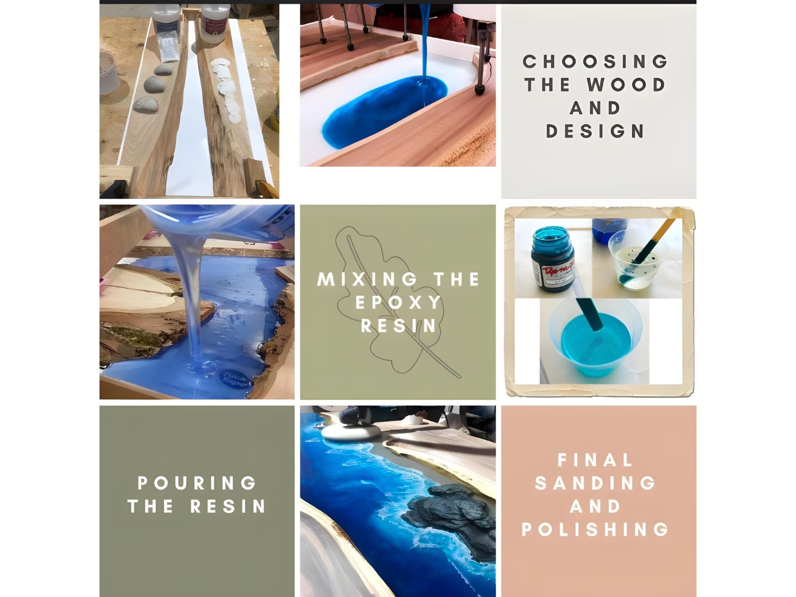 Epoxy Coffee Table | Blue Ocean Live Edge Wood Table | Custom Living Room Furnit