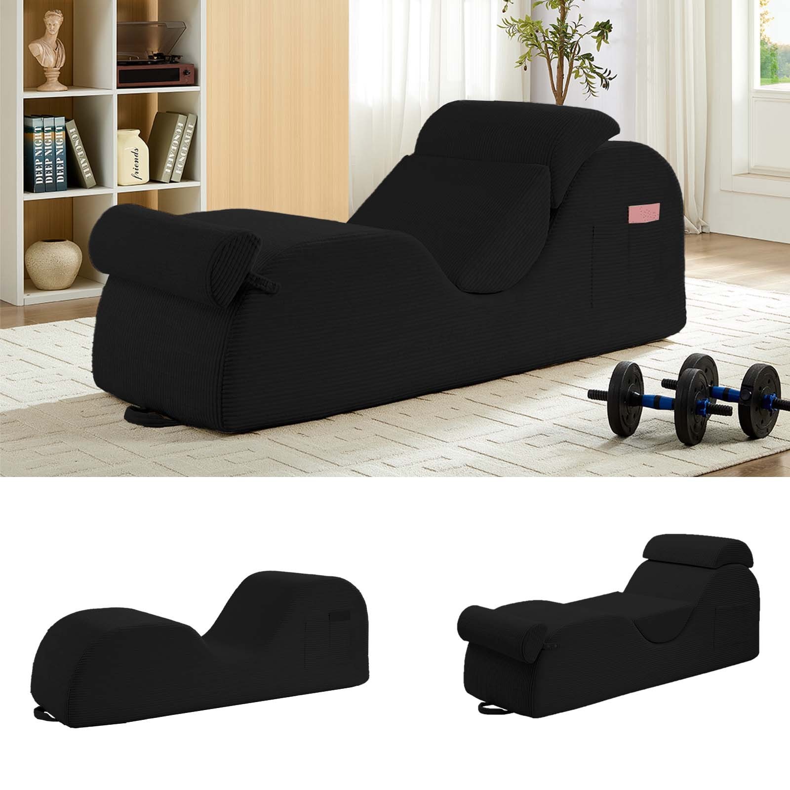 Zafly Relieve Stress Yoga Chair Yoga Recliner Curved Chaise Lounge Yoga Sofa