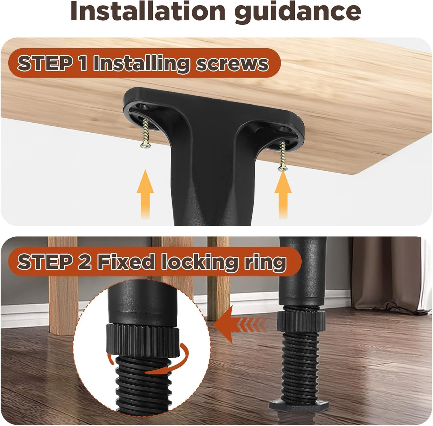 8 PCS Adjustable Height Bed Support Legs (5.1″-8.3″) for King Queen Bed Slats…