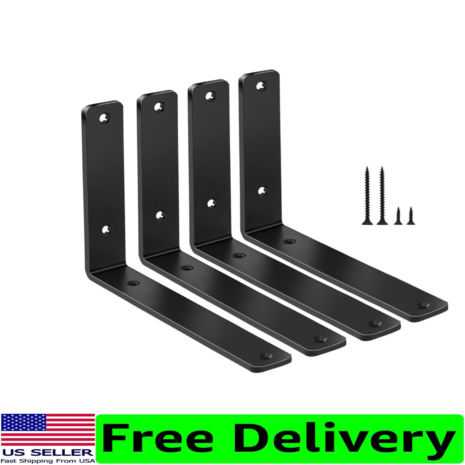 Durable 6”x4” Iron L Shelf Brackets – 100lb Capacity 4 Pack for Versatile Use