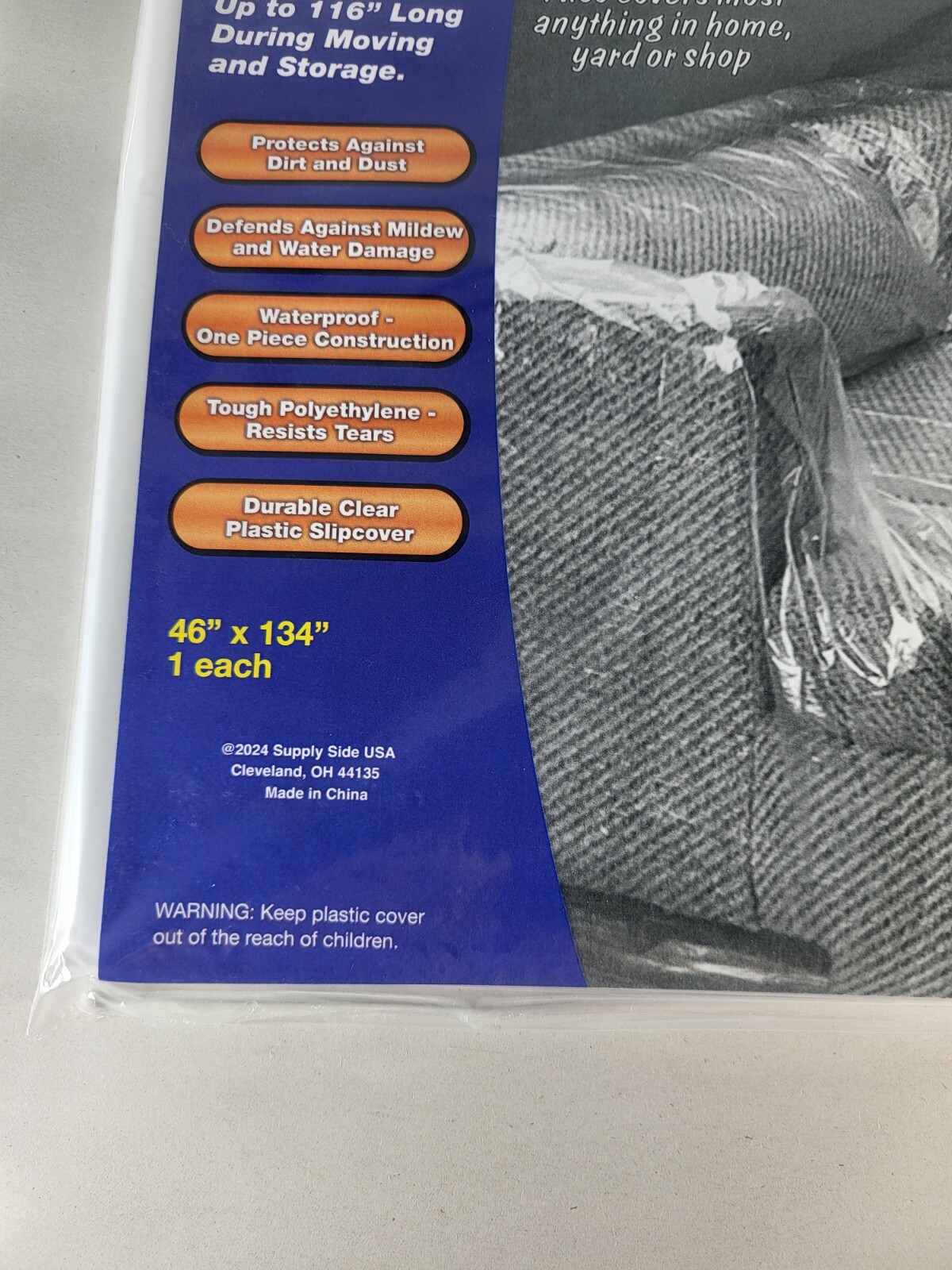 Value Store It Plastic Sofa Cover SS-9040PL Protects Sofas Up To 116″