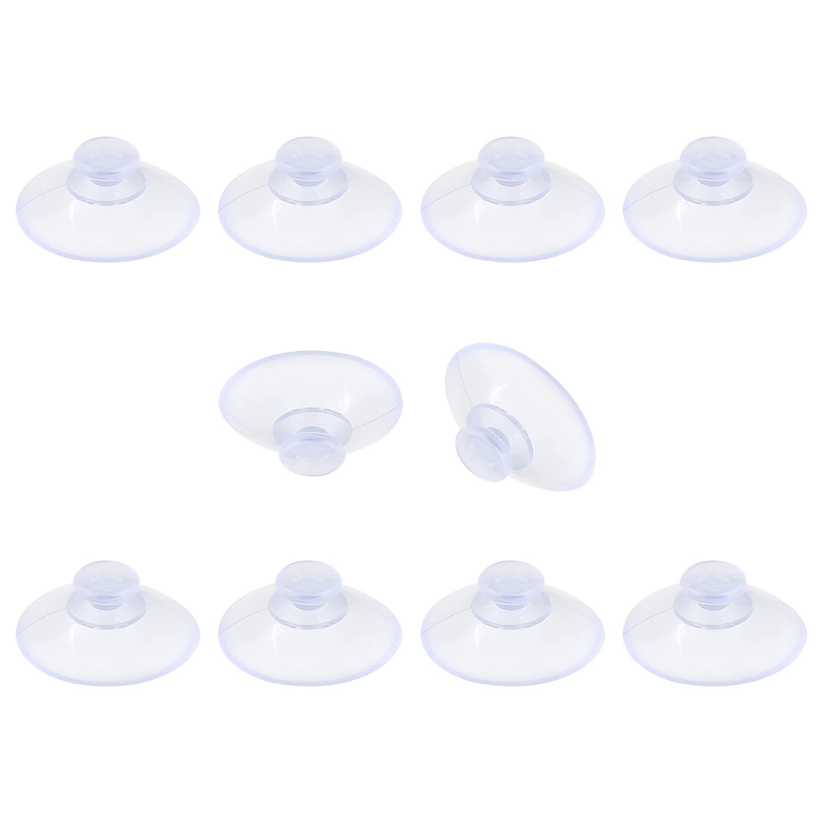10 Pack 20mm Suction Cups for Glass Table Tops, Rubber Transparent Sucker Pads
