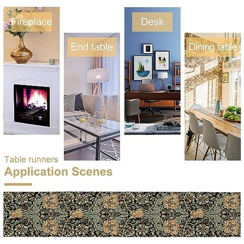 William Morris Table Runner, Boho Rustic Ethnic W13″x L36″ William Morris-8