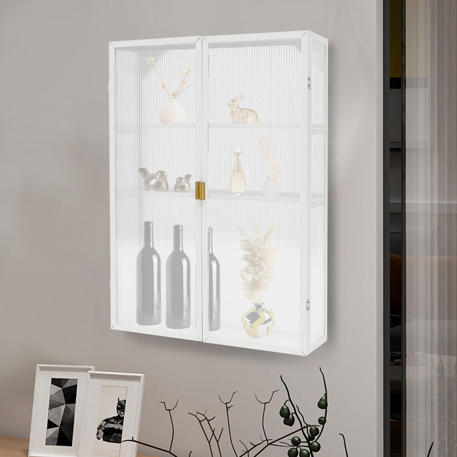 Kitchen & Bathroom Haze Double Door Wall Cabinet With Detachable Shelves