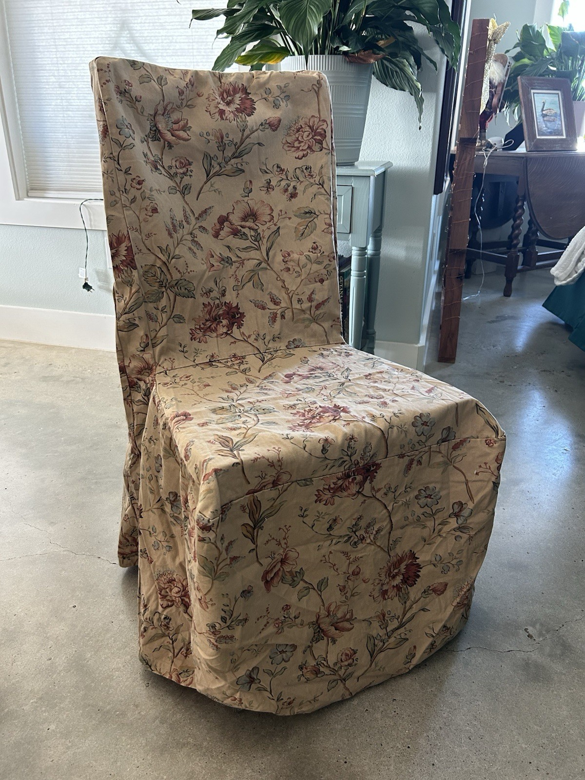Pottery Barn Megan Sierra Floral Chair Slipcover 100% Cotton VGUC