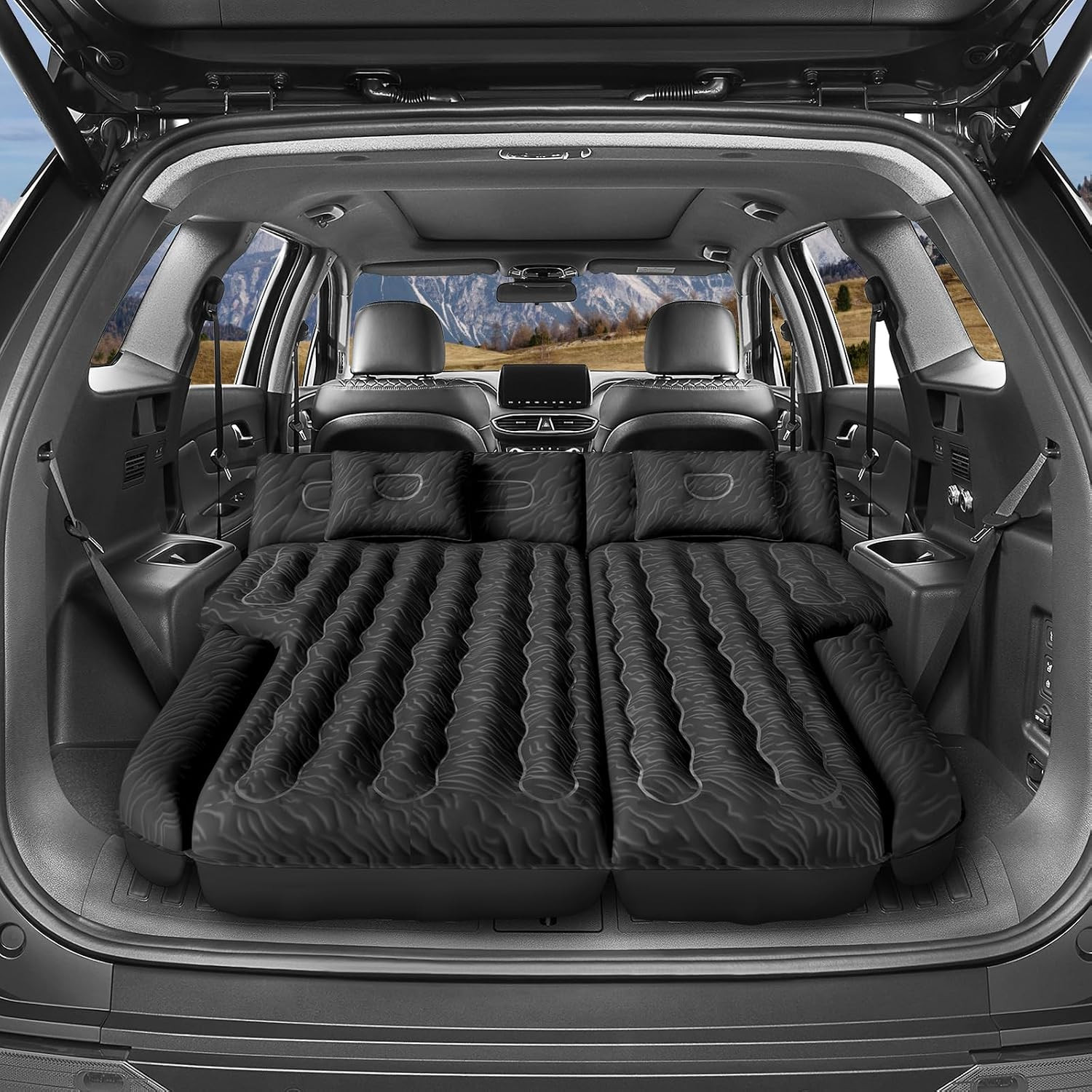 SUV Air Mattress Double-Sided Flocking Car Mattresses for Car Bed, Travel Campin