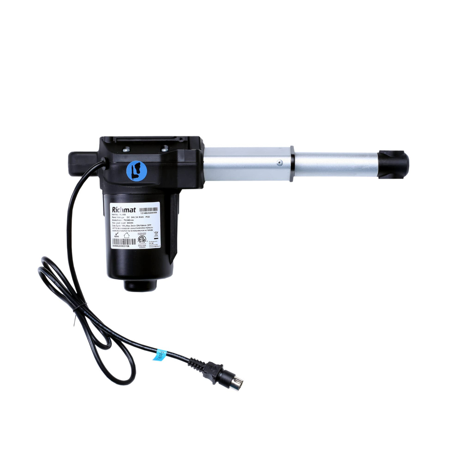 Adjustable Bed Richmat Model HJA58 Foot Actuator 8 Pin Plug Motor Replacement