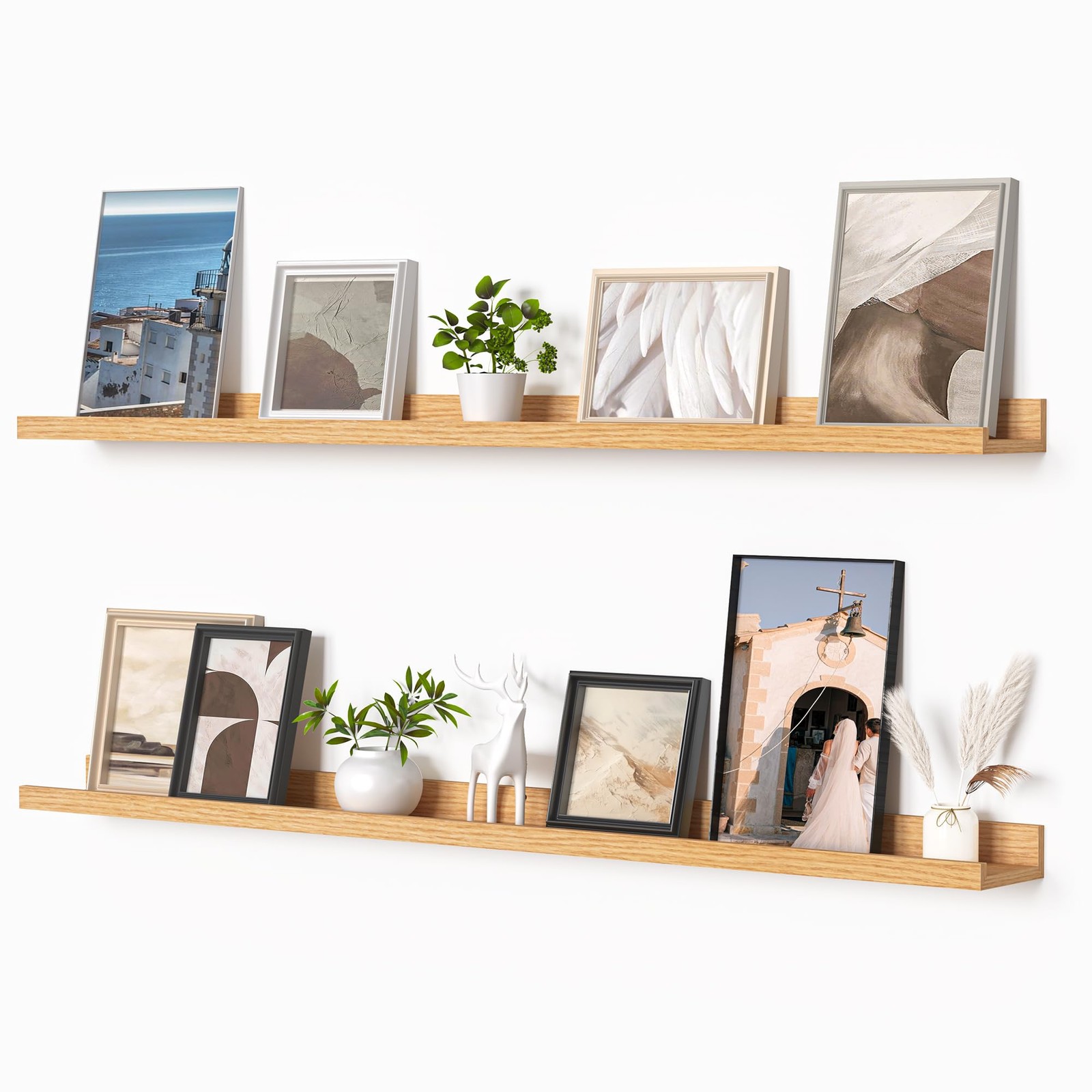 Picture Ledge Shelf, Floating Shelves Set of 2, 48 Inches Picture Shelf for W…
