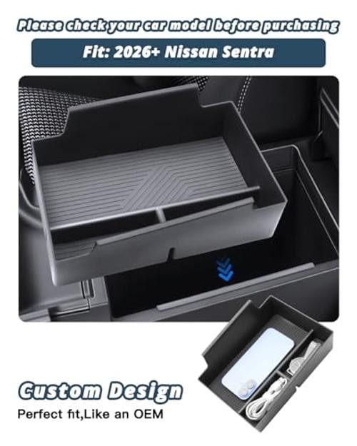 2026 Sentra Center Console Organizer for 2026 Nissan 2026+ Nissan Sentra