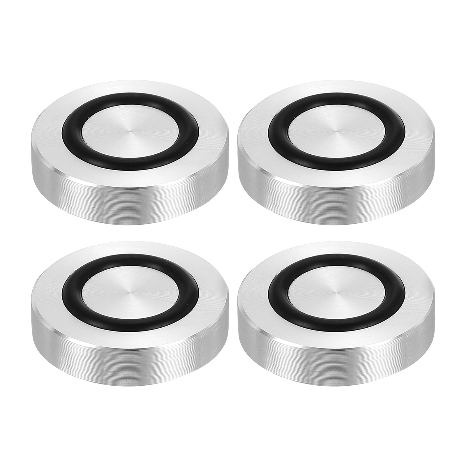 M8 30mm / 1.2″ Dia 10mm Aluminum Disc Glass Top Adapter with Rubber Ring 4pcs