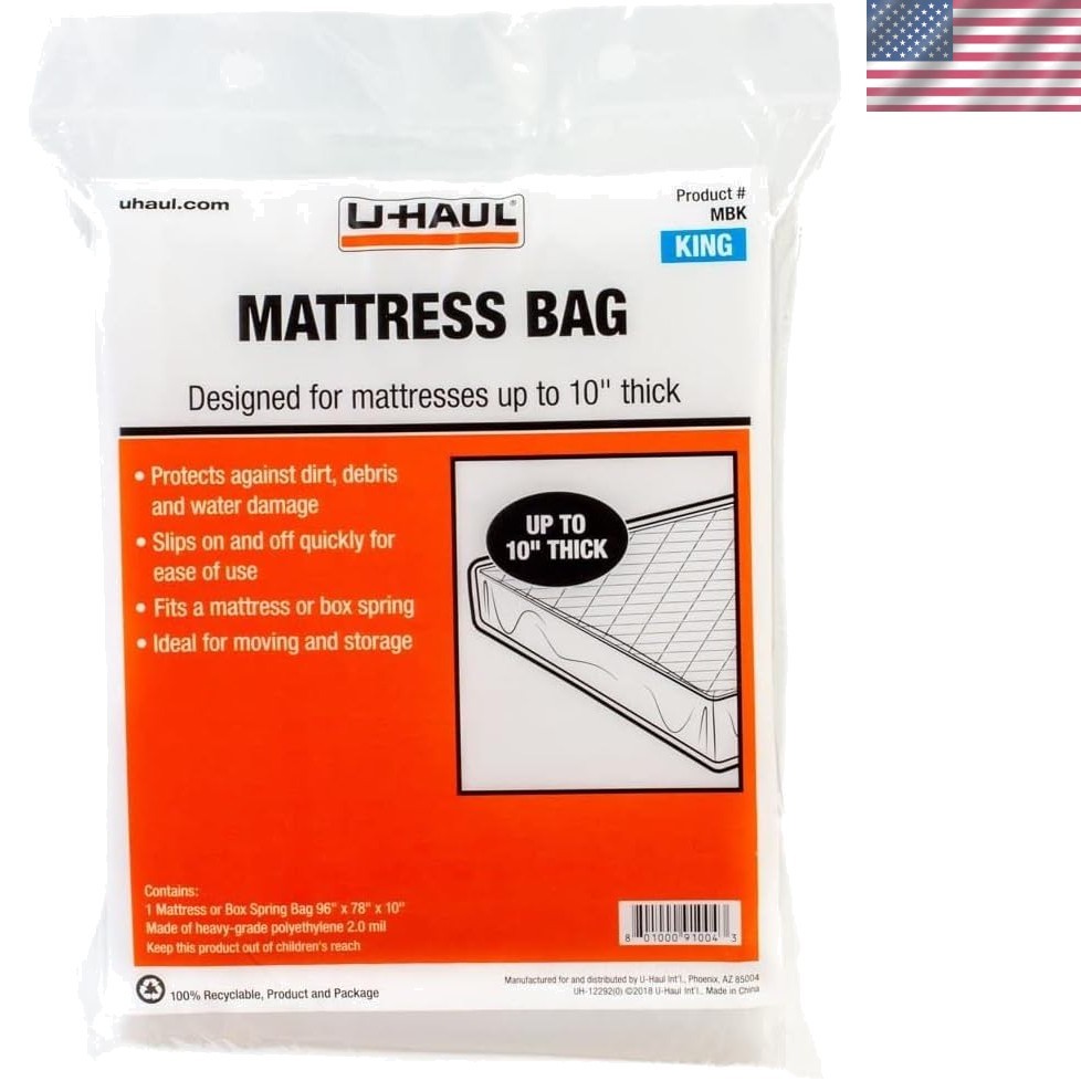 Standard King Mattress Moving Bag – Waterproof Protection, 96″ x 78″ x 10″ Size