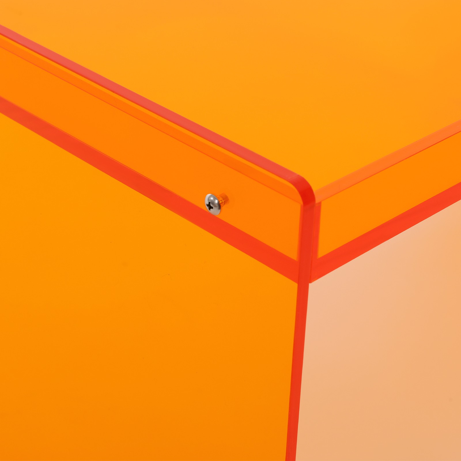 Orange Acrylic Coffee Table Chic Modern Design for Apartment Dorm & Home