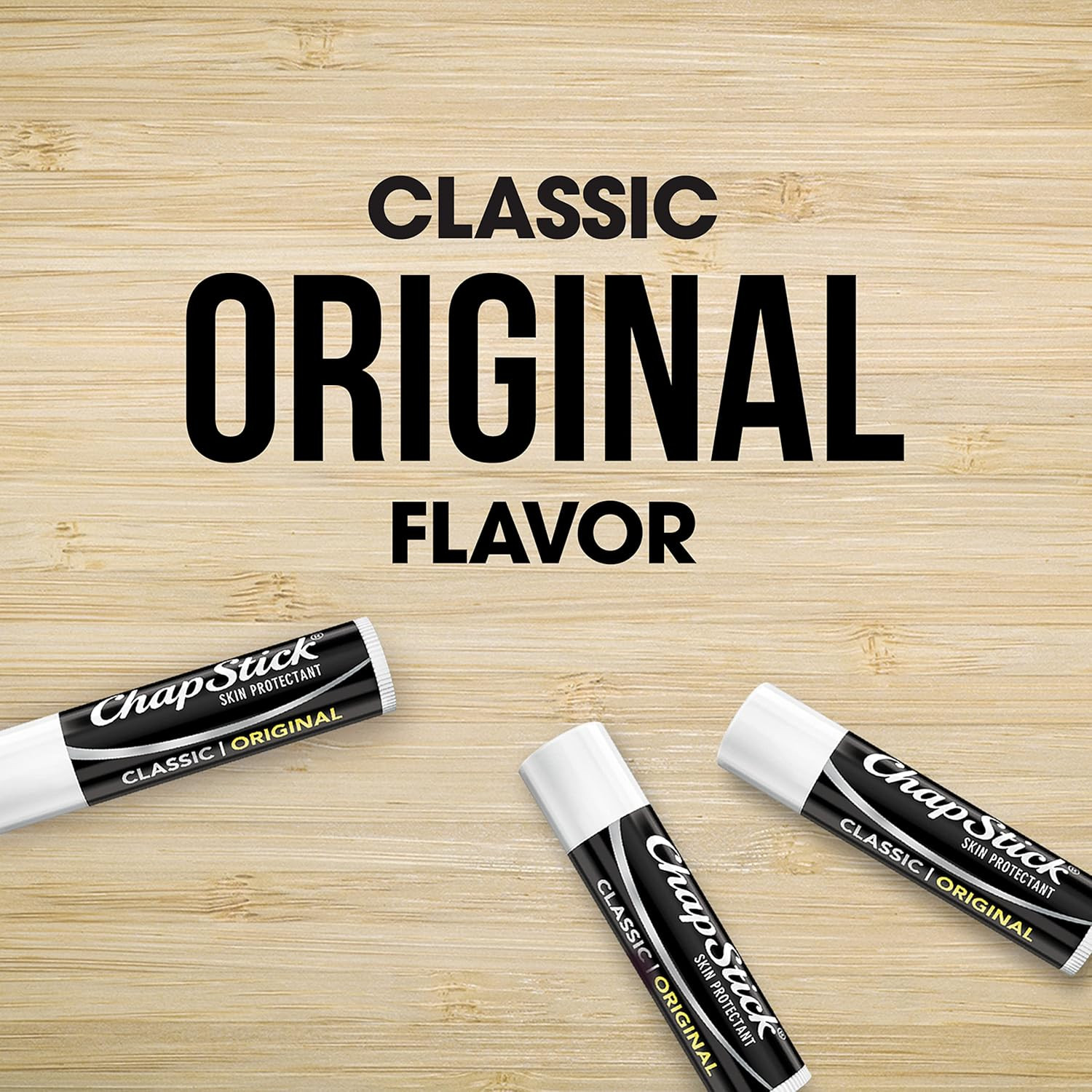 Chapstick Classic Original Lip Balm Tubes, Lip Care – 0.15 Oz (Pack of 12)
