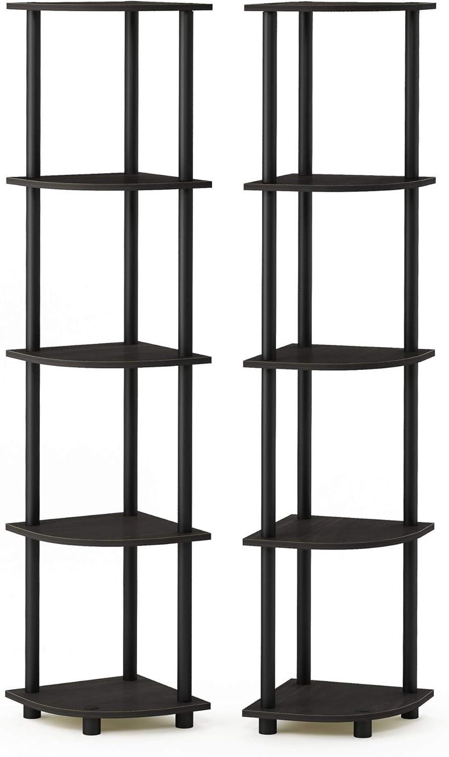 Industrial 3-Tier Metal Frame Bookcase – 35″ Finn Oak Shelf Display Unit