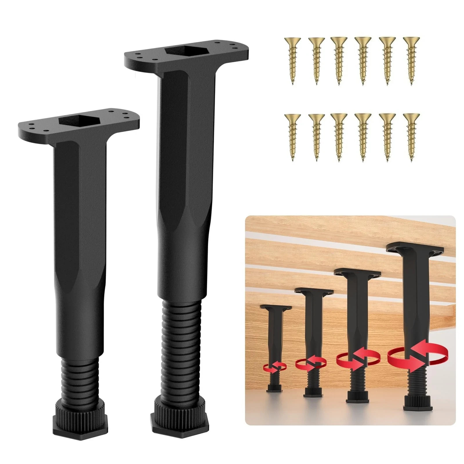 Adjustable Height Center Bed Support Leg for Sagging Shelf Furniture Legs for…