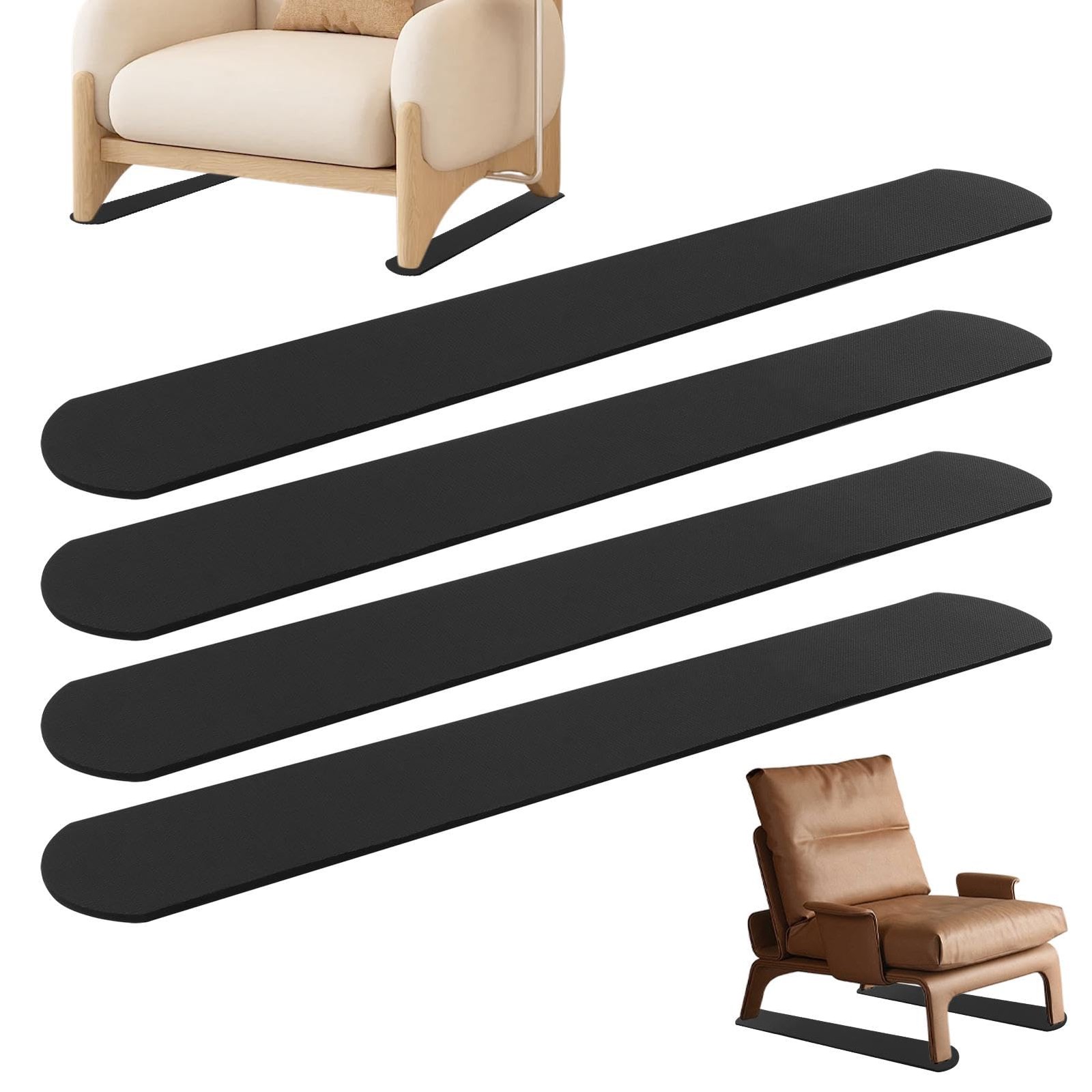 4 Pack Anti-Slip Furniture Pads 30 Inch Recliner, Non Slip Gripper Rail Pad