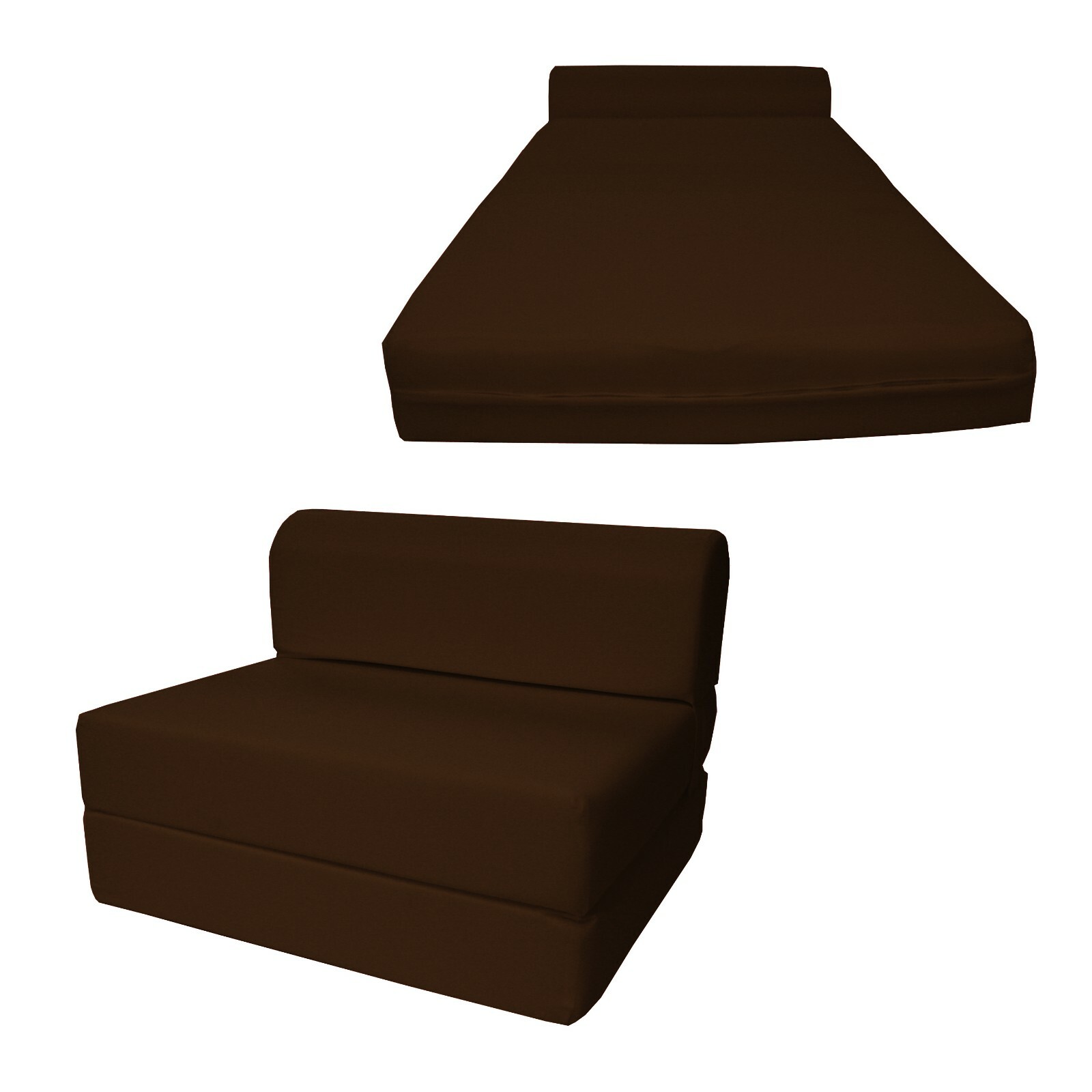 Brown Twin Portable Chair Folding Foam Beds 6x32x70, 1.8 Density Sofa Bed