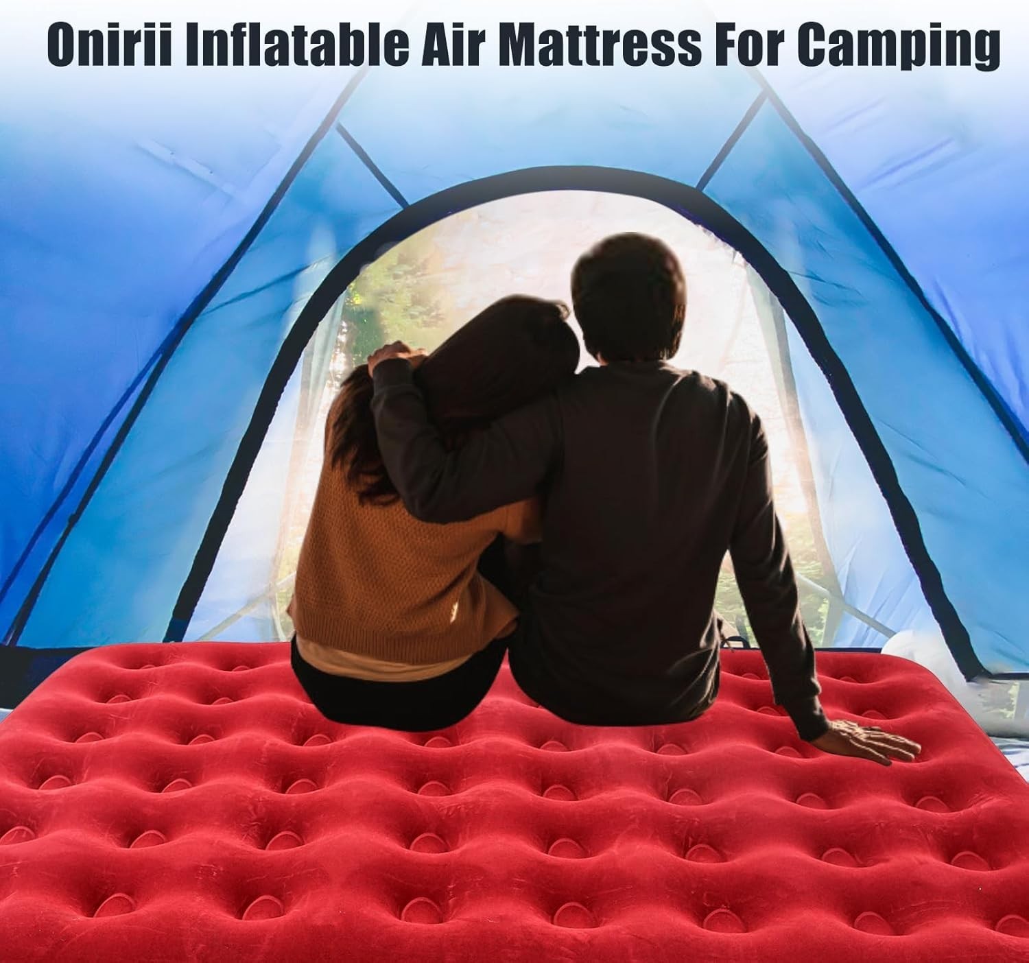 Queen Size Double Camping Air Mattress Bed with Air Pump | 80″x 60″Thickened …