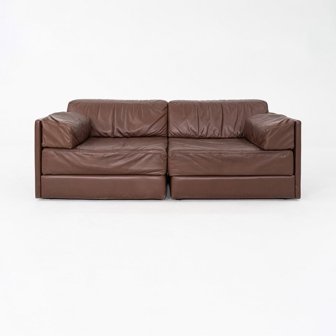 1970s de Sede DS-76 Modular Loveseat Sofa in Brown Leather from Switzerland