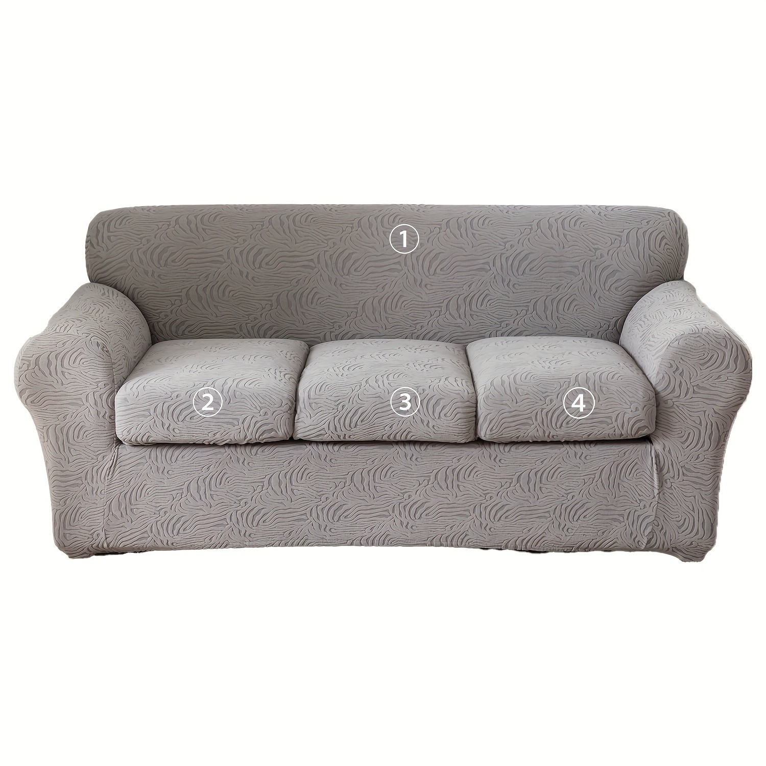 Three-piece leopard print jacquard elastic fabric armchair cover, including seat
