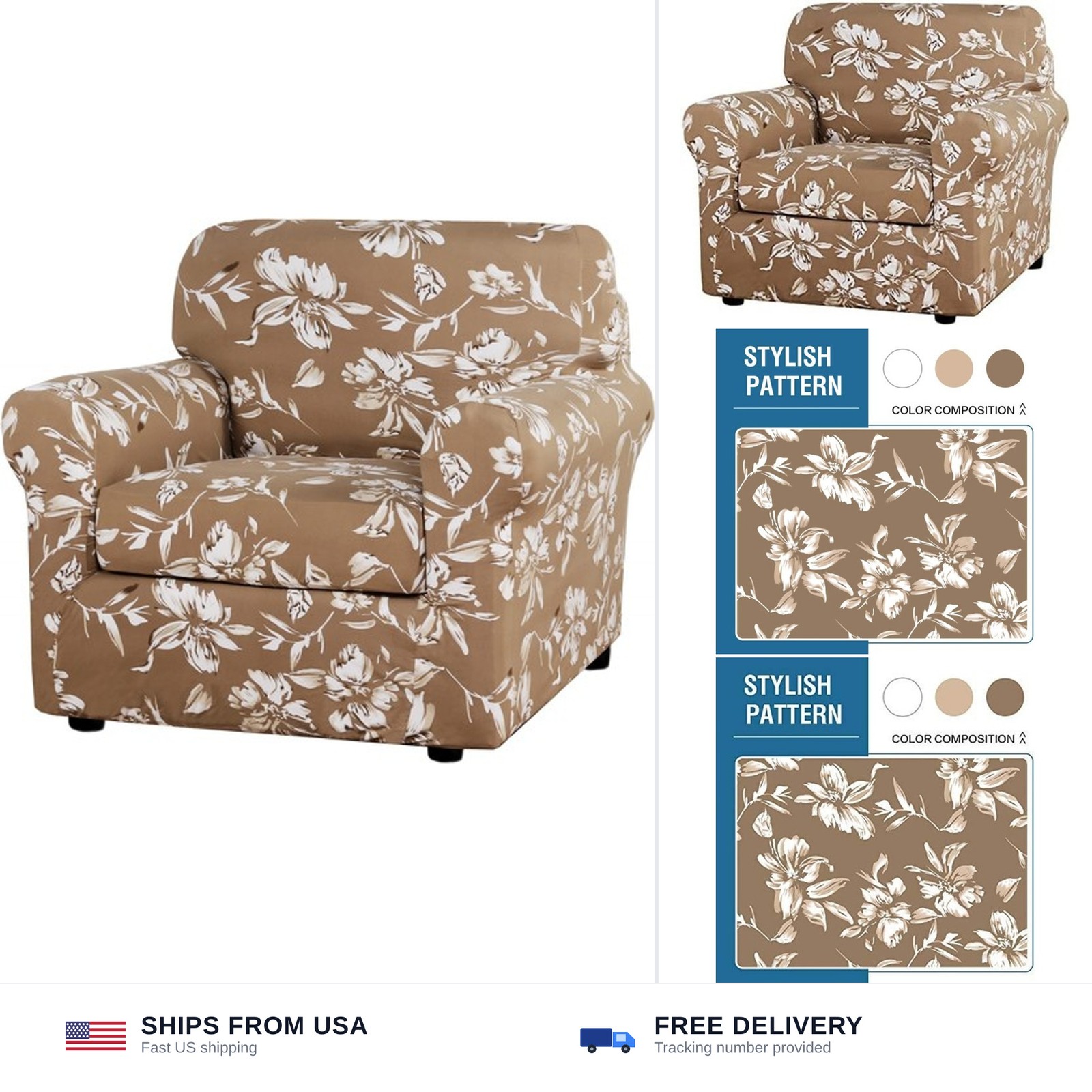 H.VERSAILTEX Super Stretch 2 Pieces Sofa Covers for Armchair Covers Living Ro…