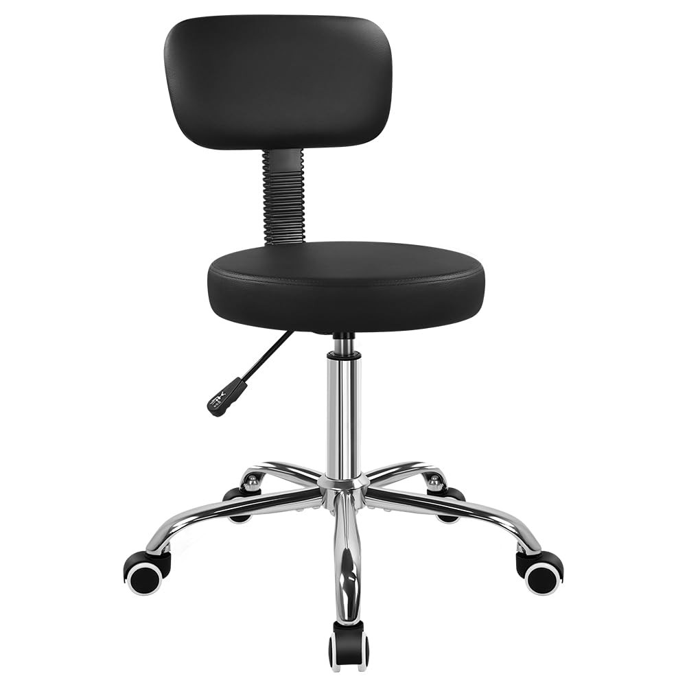 BFTOU Home Office Chair with Backrest 14.2in x 23.6in x 18.9in-25in, Black