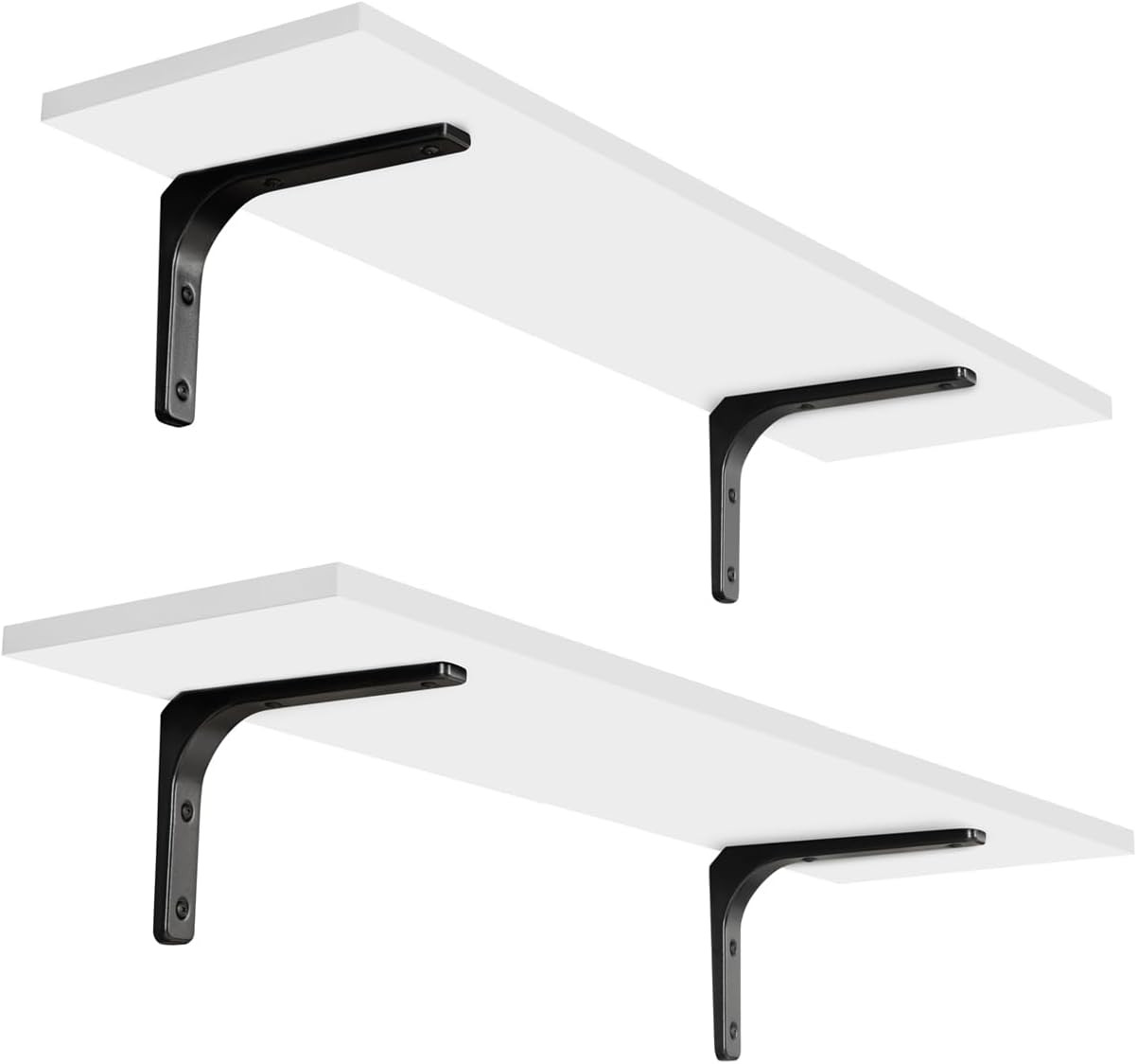 Long Wall Shelves, 23.6 Inch Wall Mounted Shelves Set of 2, Easy-to-Install, Flo