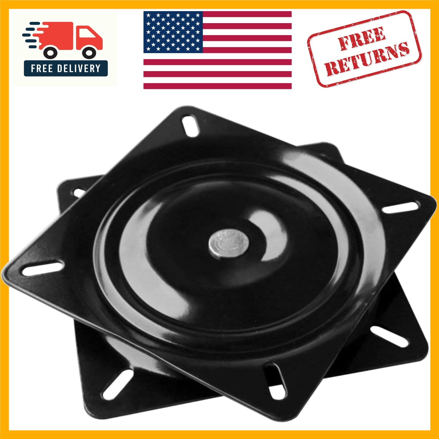Modern Black Ball Bearing Swivel Plate 7-inch – Perfect for Furniture Upgrade
