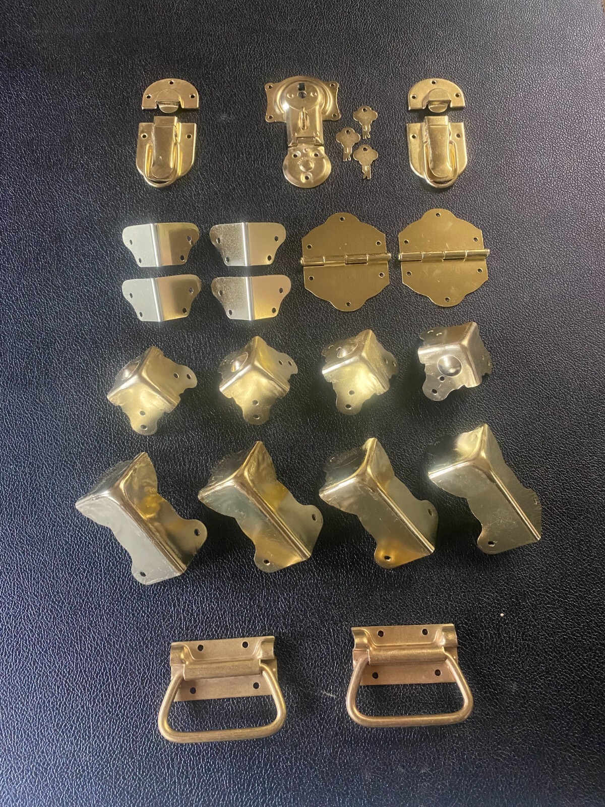 Vintage Steamer Trunk Hardware complete kit to make a full trunk project.