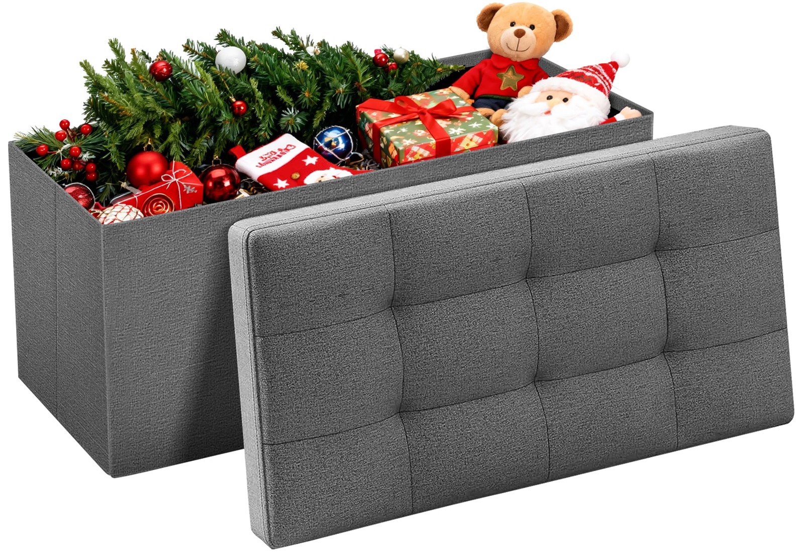 Camabel 30 Inches Folding Storage Ottoman Bench, Ottoman Foot Rest, End of Be…